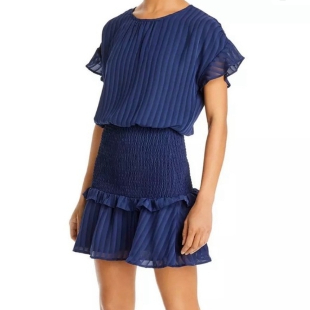 Aqua Ruffled Mini Dress